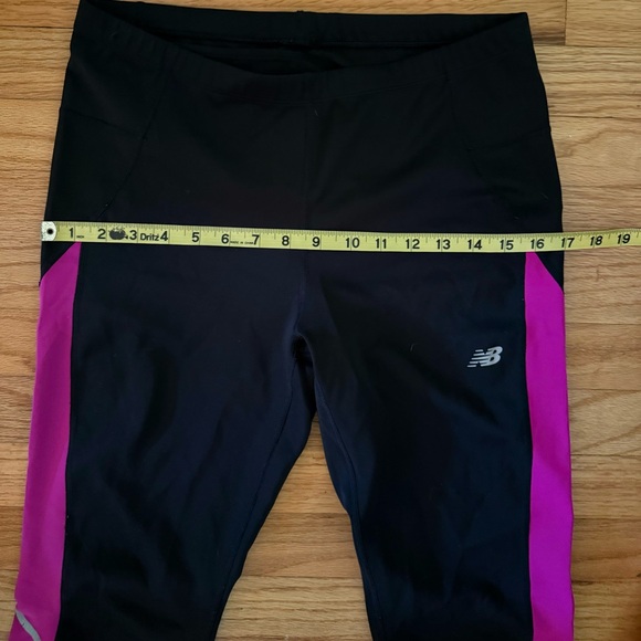 New Balance Leggings Black Pink Purple Dry Fit Running XL - Picture 5 of 11